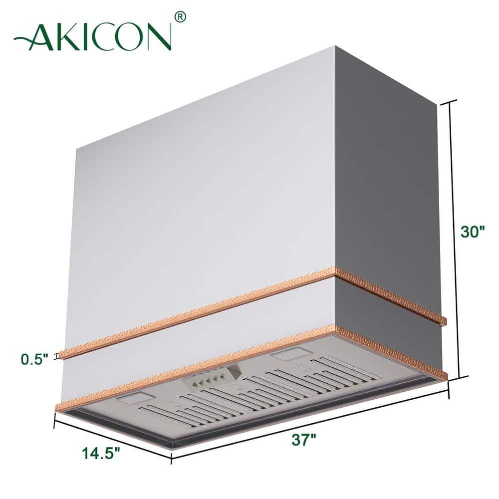Akicon 36" Stainless Steel 600 CFM Ducted (Vented) Wall Mounted Required Range Hood