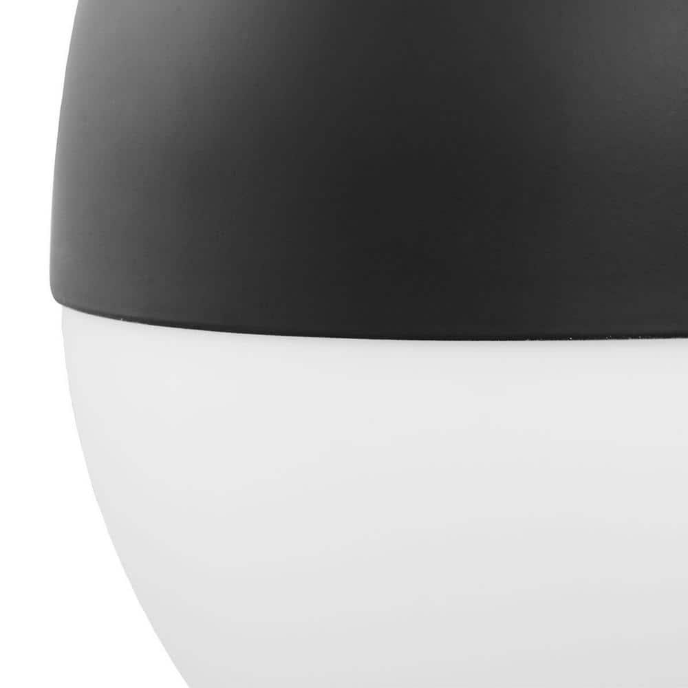 Progress Lighting, Globe Collection, 1-Light Pendant, Black Finish, Opal Glass Shade