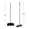 Creative Co-Op Beech Wood Broom & Standing Metal Dust Pan, Natural & Black, Set of 2