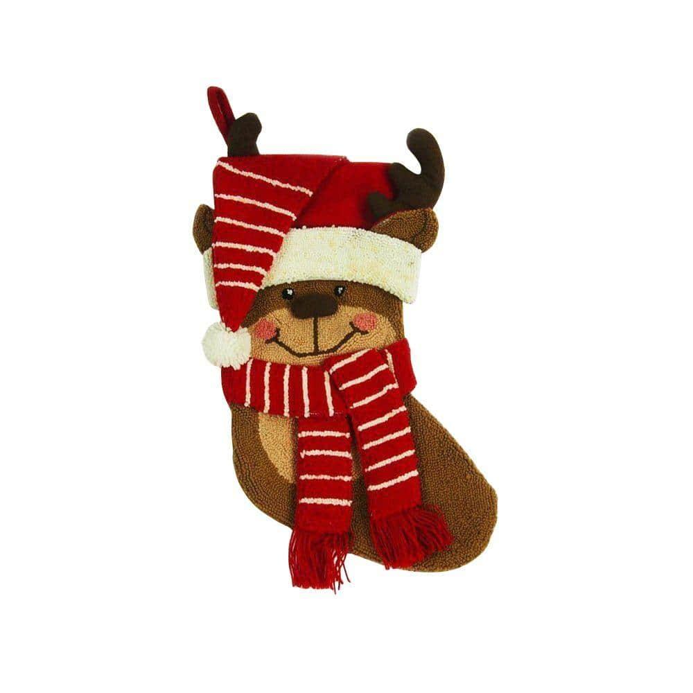 Nordic Red and White Handcrafted Christmas Stocking