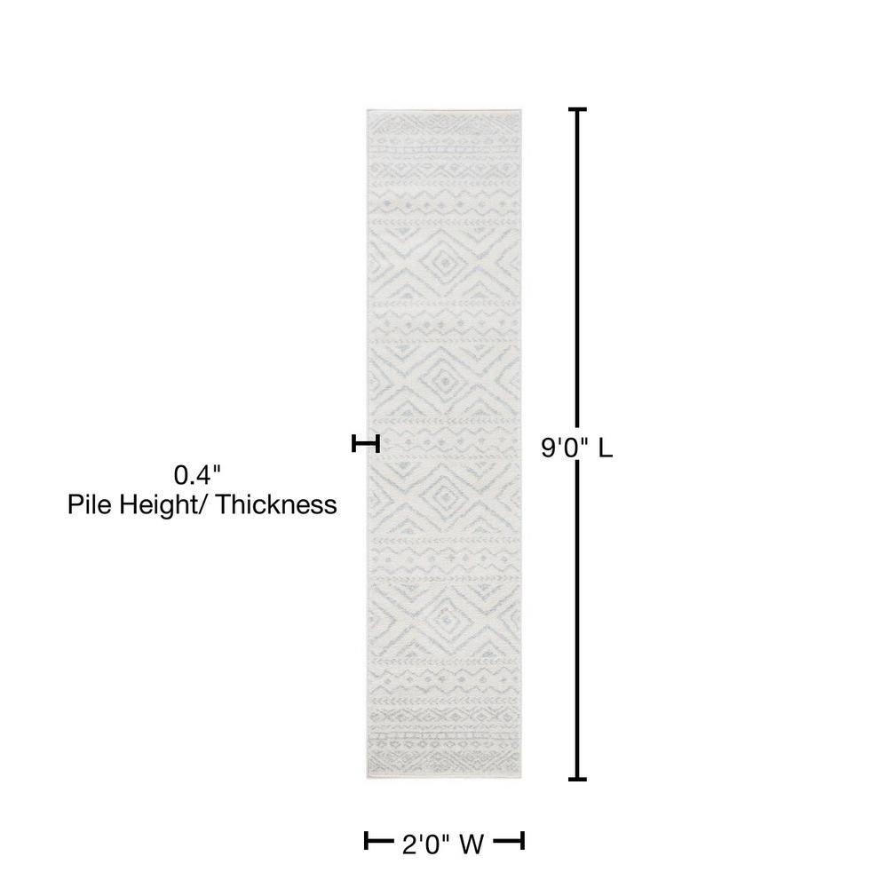 Tulum TUL267 Power Loomed Runner Rug - Ivory/Light Grey - 2'x9' - Safavieh.