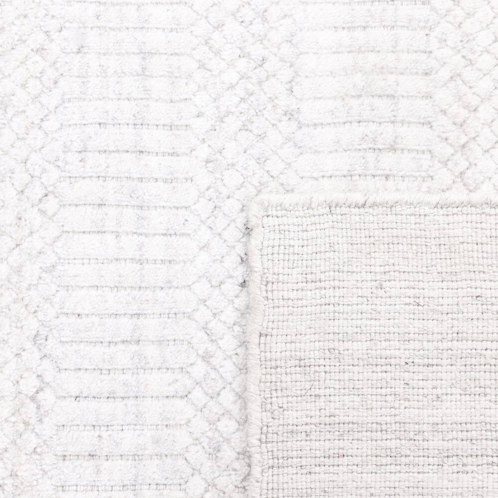 Ivory Elegance 8' x 10' Hand Loomed Wool-Viscose Blend Area Rug