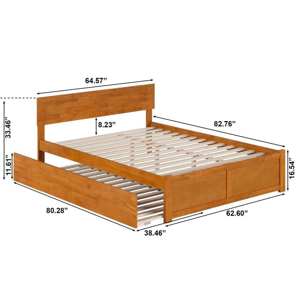 AFI Furnishings Orlando Solid Wood Platform Bed with Panel Footboard & Trundle