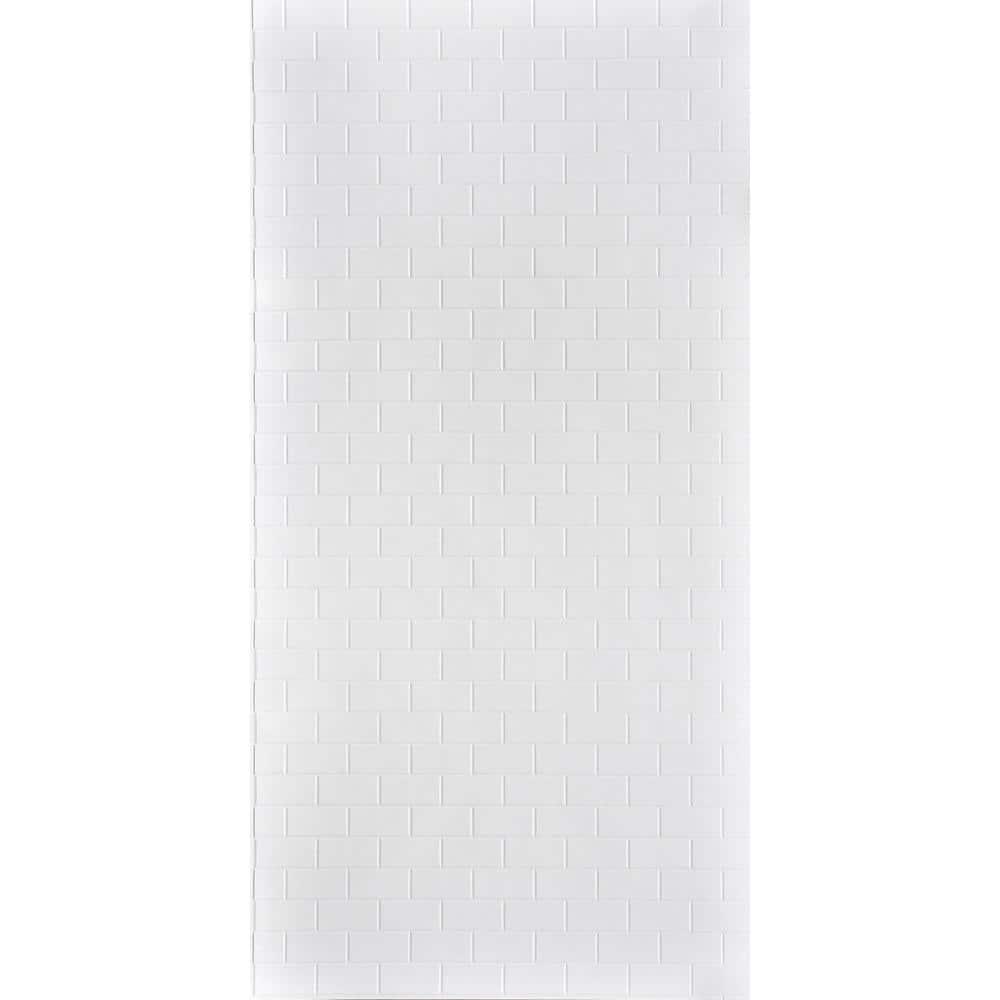 Subway Tile MirroFlex 4ft. x 8ft. Glue Up PVC 3D Wall Panels 96 sq.ft.