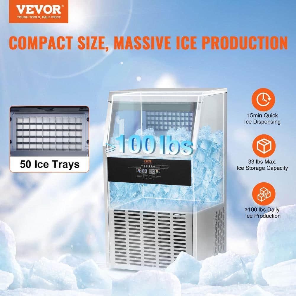 VEVOR VEVOR 100 Lb. Daily Production Cube Clear Ice Freestanding Ice Maker