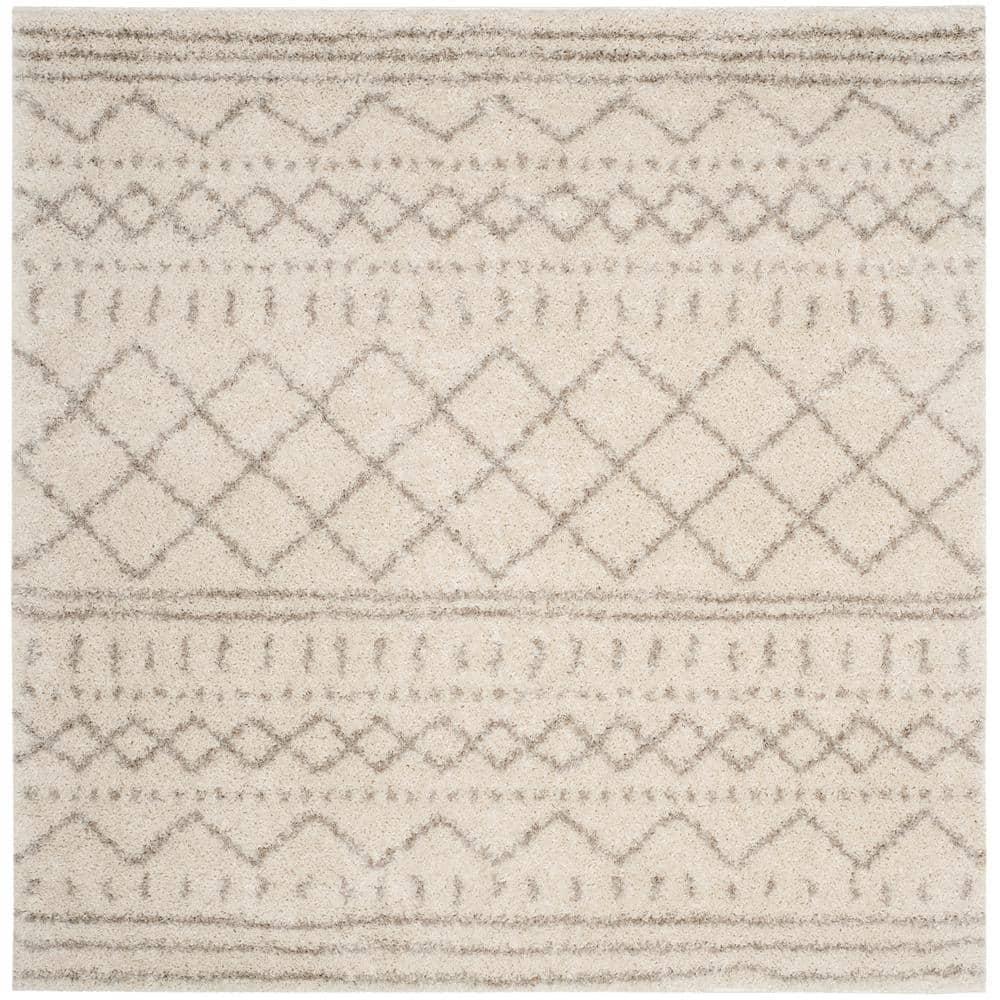 Arizona Shag ASG741 Power Loomed Indoor Area Rug - Ivory/Beige - 6'7"x6'7" - Safavieh