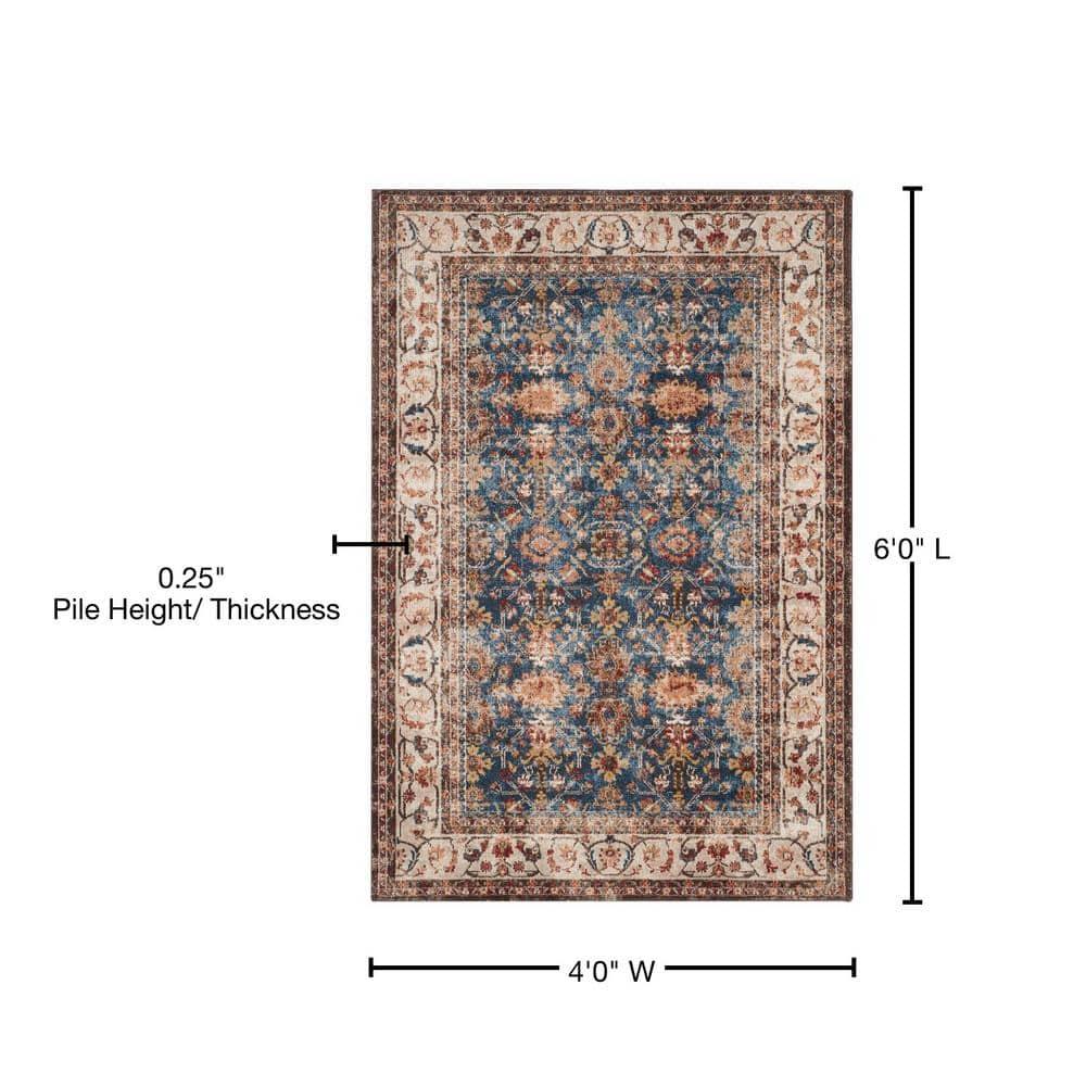 Bijar BIJ650 Power Loomed Area Rug Royal / Ivory 4' X 6' - Safavieh.