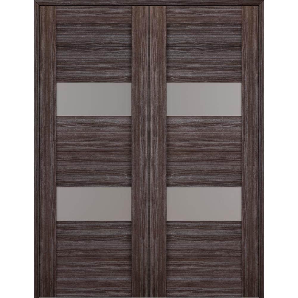 Belldinni Berta Solid Manufactured Wood and Glass Paneled Prefinished Standard Double Door