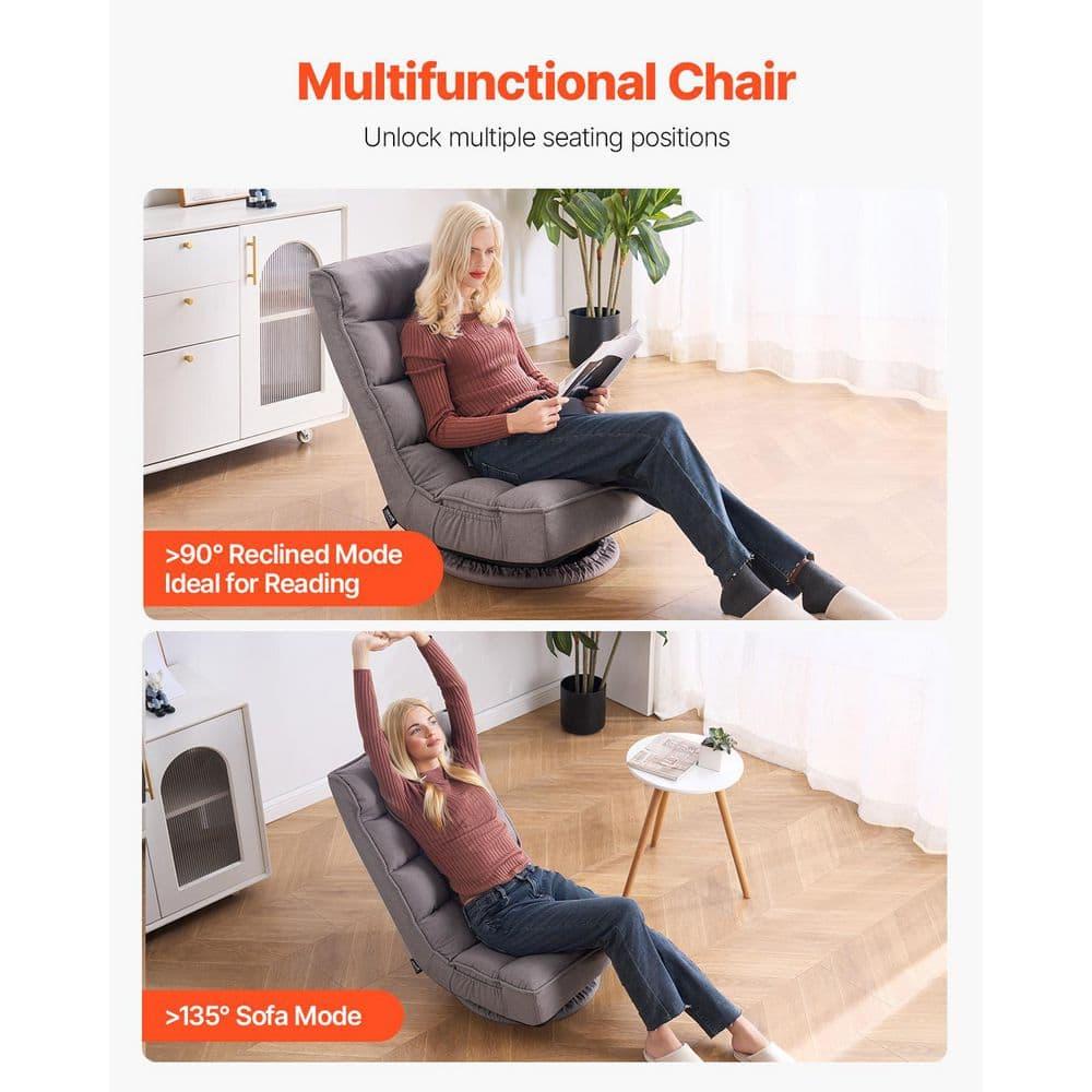 360° Swivel Floor Gaming Chair with 4 Adjustable Position Folding Floor Chair