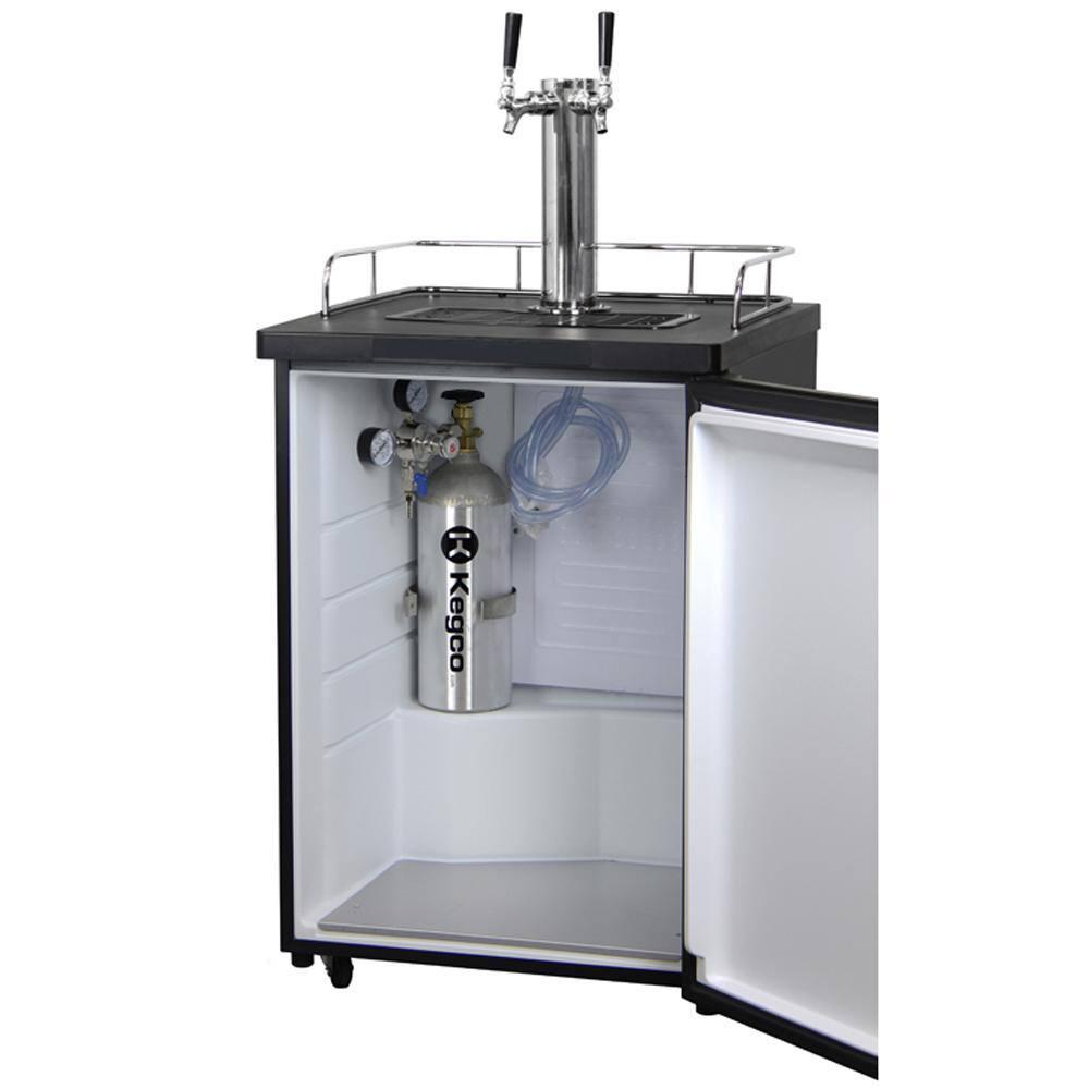 Kegco Kegco 5.6 Cubic Feet Dual Tap Freestanding Kegerator with Adjustable Temperature
