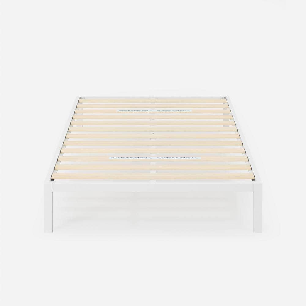 Twin Mia 14" Metal Platform Bed Frame White - Zinus: Steel Support, No Box Spring, Underbed Storage