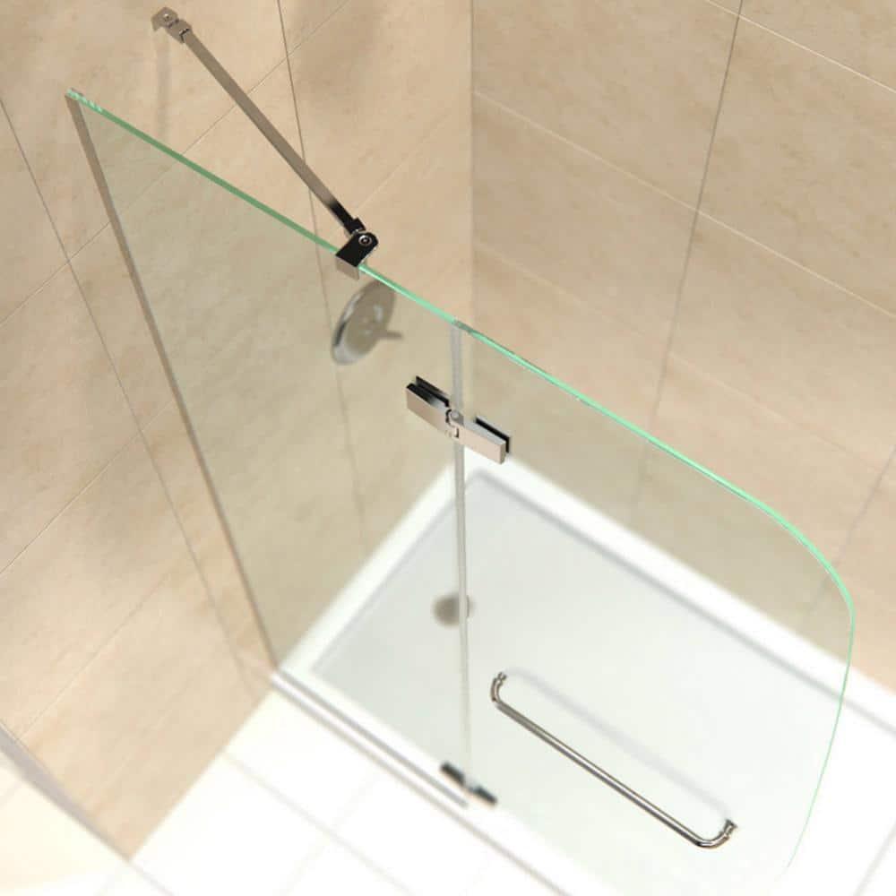 Aqua Ultra 36 in. D x 48 in. W x 74 3/4 in. H Frameless Shower Door