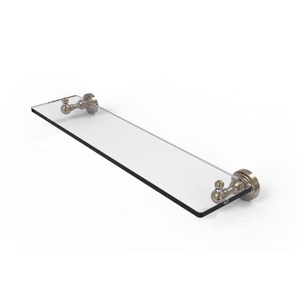 Waverly Place Collection Glass Vanity Shelf with Beveled Edges - Antique Pewter / 22 Inch