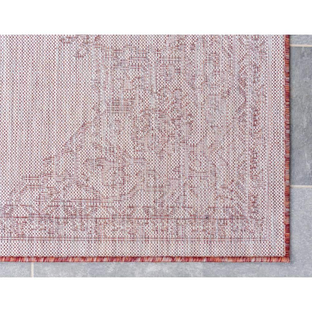 Rust Red Antique Outdoor 9 ft. x 12 ft. Area Rug