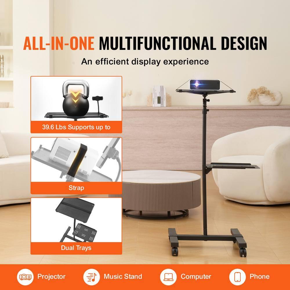 Mount-it Mount-It! Mobile Projector and Laptop Stand with 2 Shelves, Rolling Cart