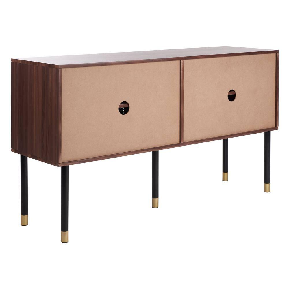 Shiloh Media Stand - White/Walnut - Safavieh