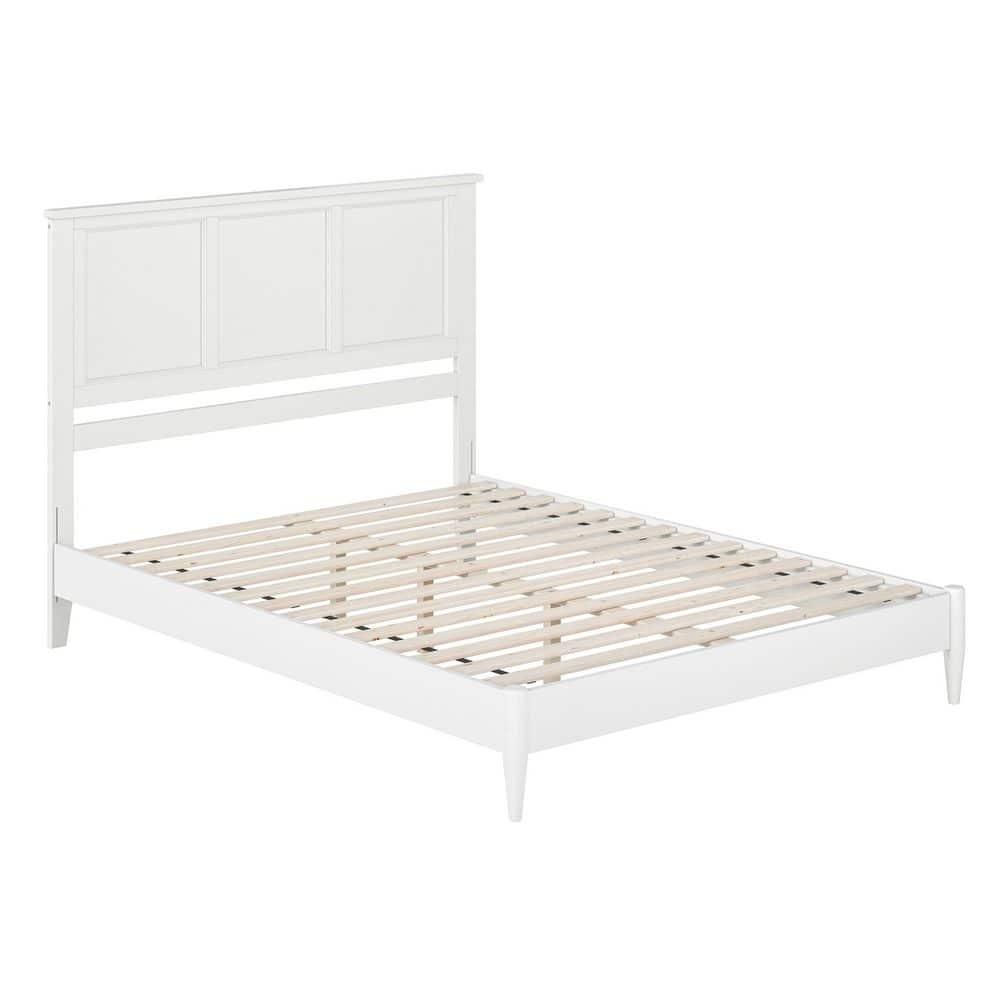 AFI Charlotte Queen Solid Wood Low Profile Platform Bed, White