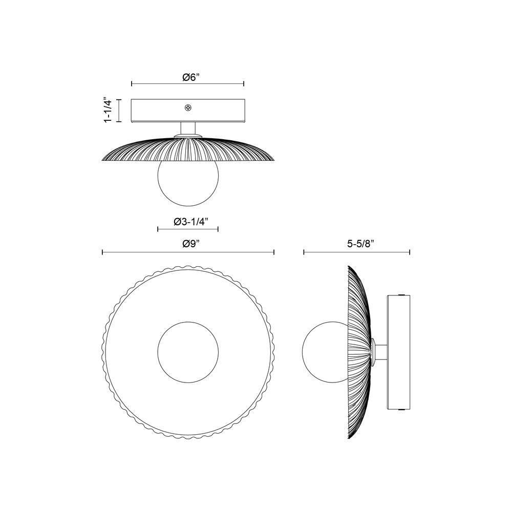 Hera Single Light Glass Dimmable LED Armed Sconce