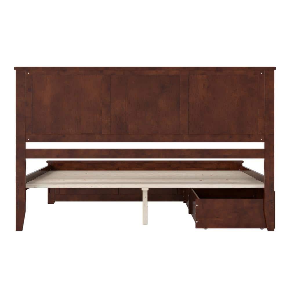 Madison Solid Wood Platform Bed with Matching Footboard & Storage Drawers