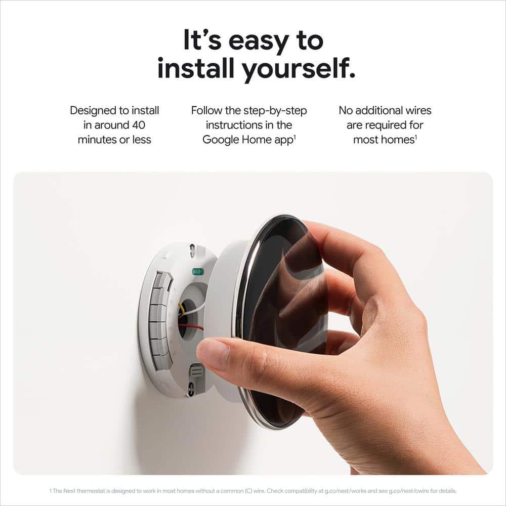 Google Nest Learning Thermostat (4th Gen) with Nest Temperature Sensor (2nd Gen) - Black: Wi-Fi, Energy Star, App Control