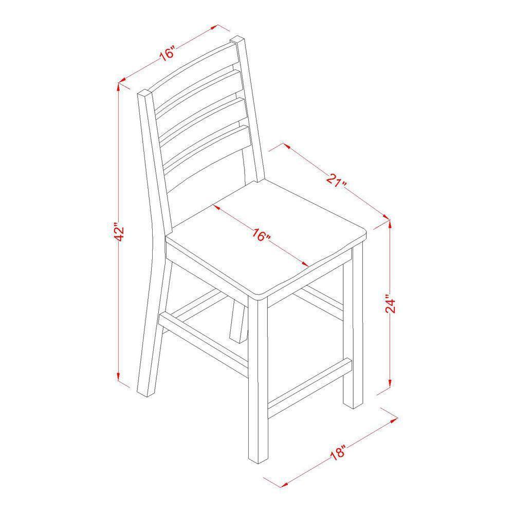 East West Furniture, 5  Pc  Counter  height  Table  set-Counter  height  Square  Table  and  4  Stools