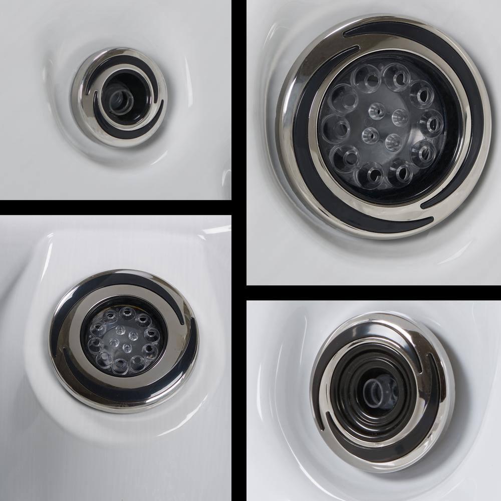 Grand Banks 5-Person 81-Jet Acrylic Lounger Hot Tub Spa, Stainless Steel Heater and Ozonator, Multi Color LED Lighting, Insulated Cover Included