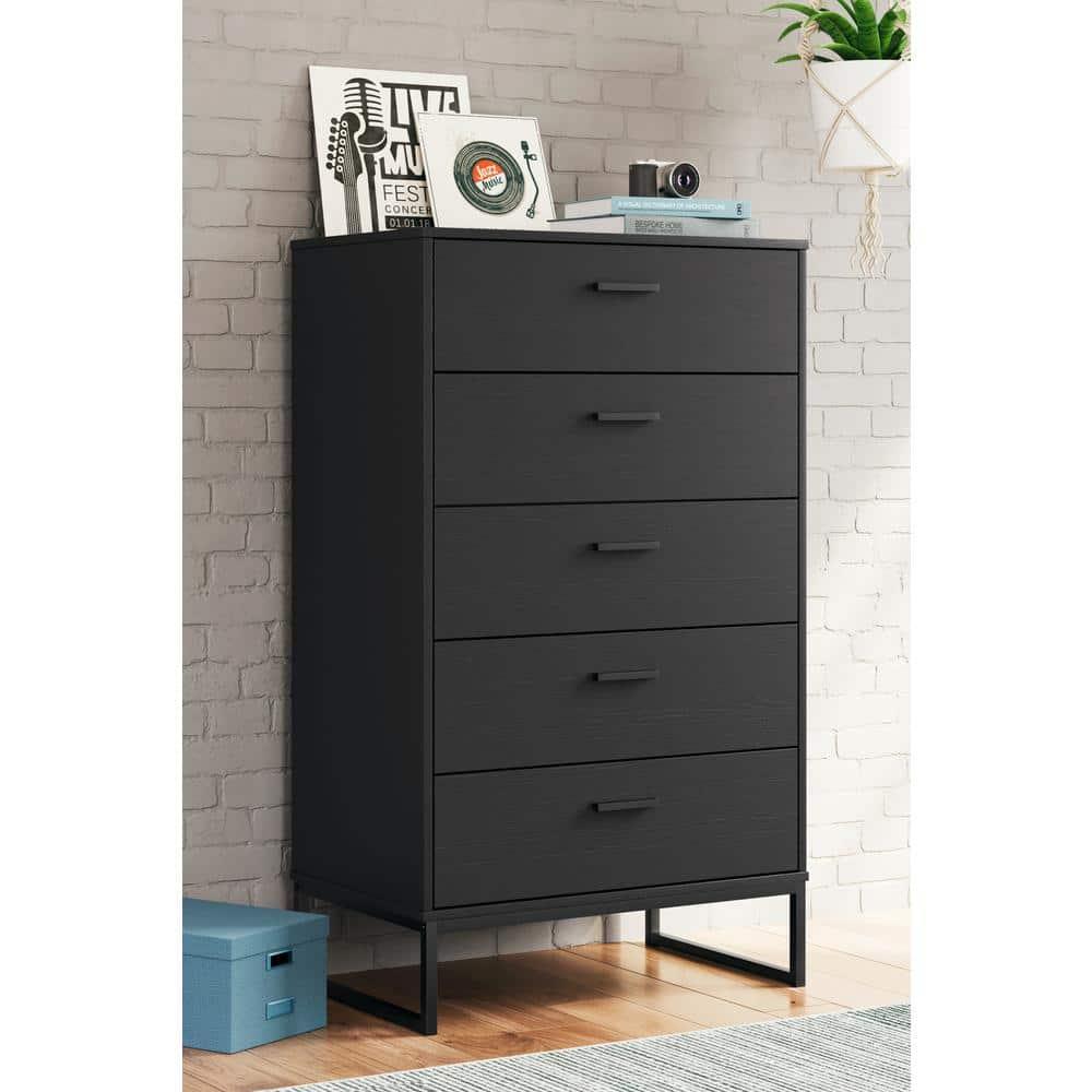Signature Design by Ashley Socalle 5 Drawer Dresser, Black