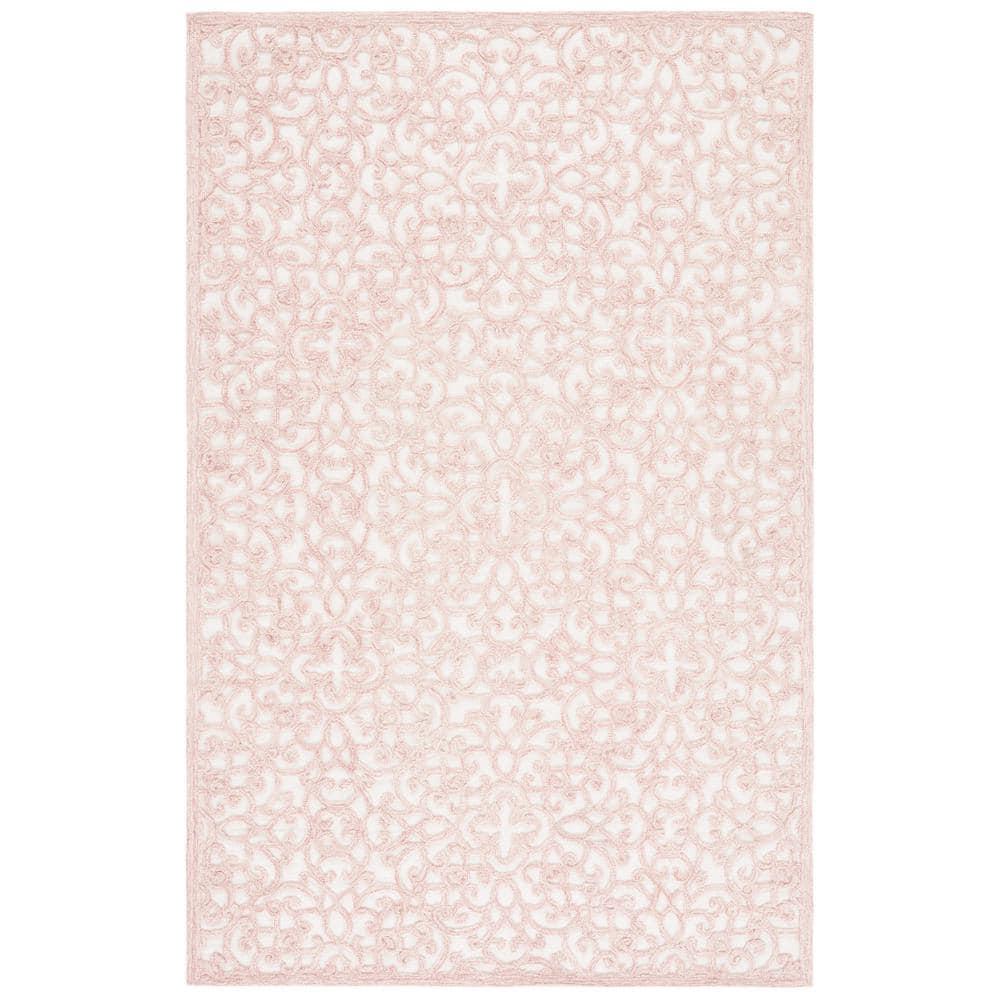 Trace TRC103 Hand Tufted Indoor Area Rug - Ivory/Pink - 5'x8' - Safavieh