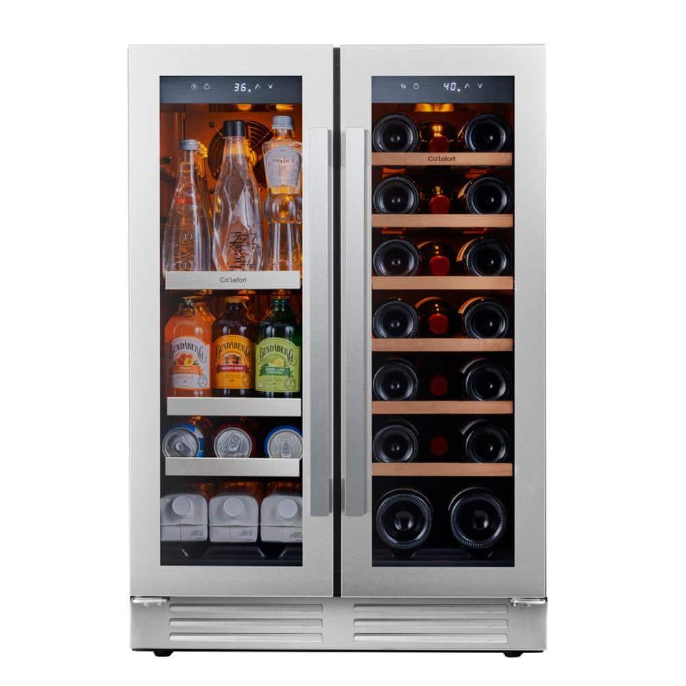 Ca'Lefort 24 Inch Dual Zone Stainless Steel Wine and Beverage Refrigerator