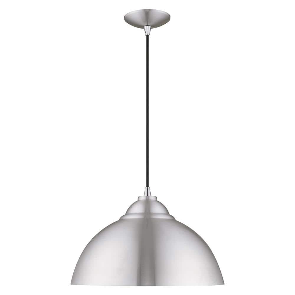 Livex Lighting Metal Shade 1 - Light Chandelier in  Brushed Aluminum
