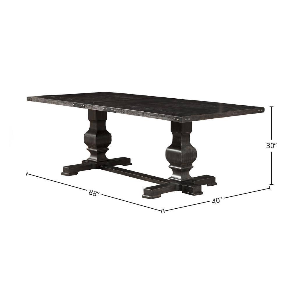 Alpine Furniture Manchester Wood Dining Table in Vintage Black