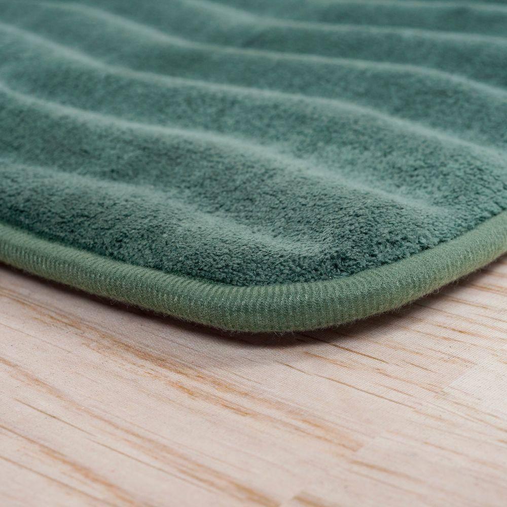 Lavish Home 67-10-G 2 Piece Memory Foam Bath Mat Set, Green