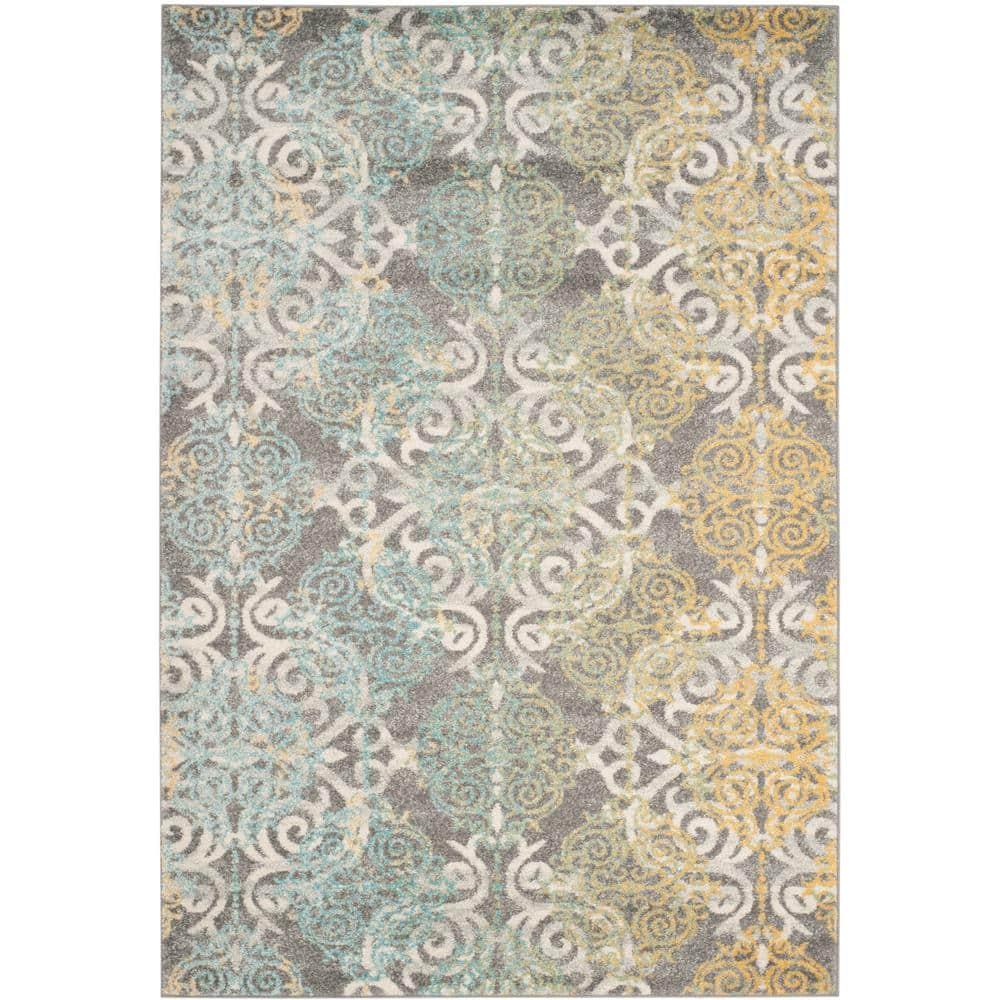 Evoke EVK230 Power Loomed Indoor Area Rug - Grey/Ivory - 5'3"x7'6" - Safavieh