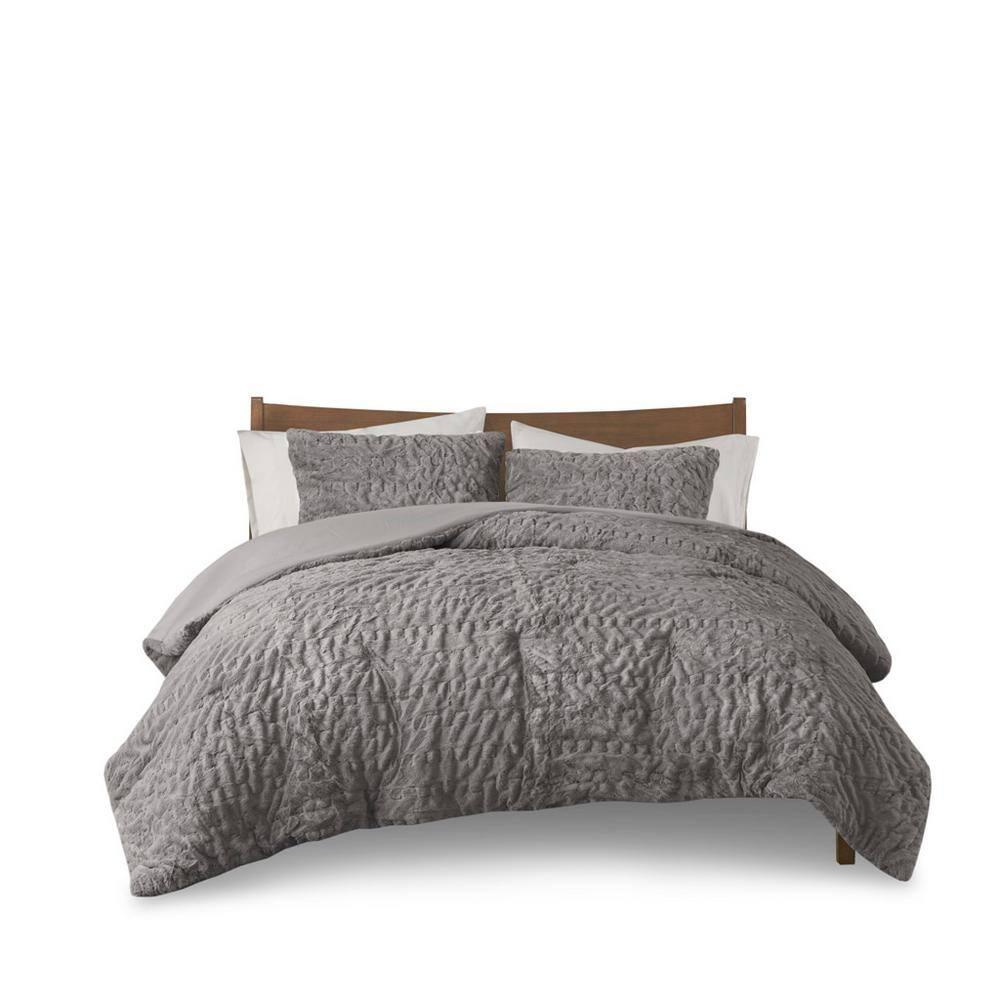 Almagul Ruched Fur Down Alternative Comforter Set