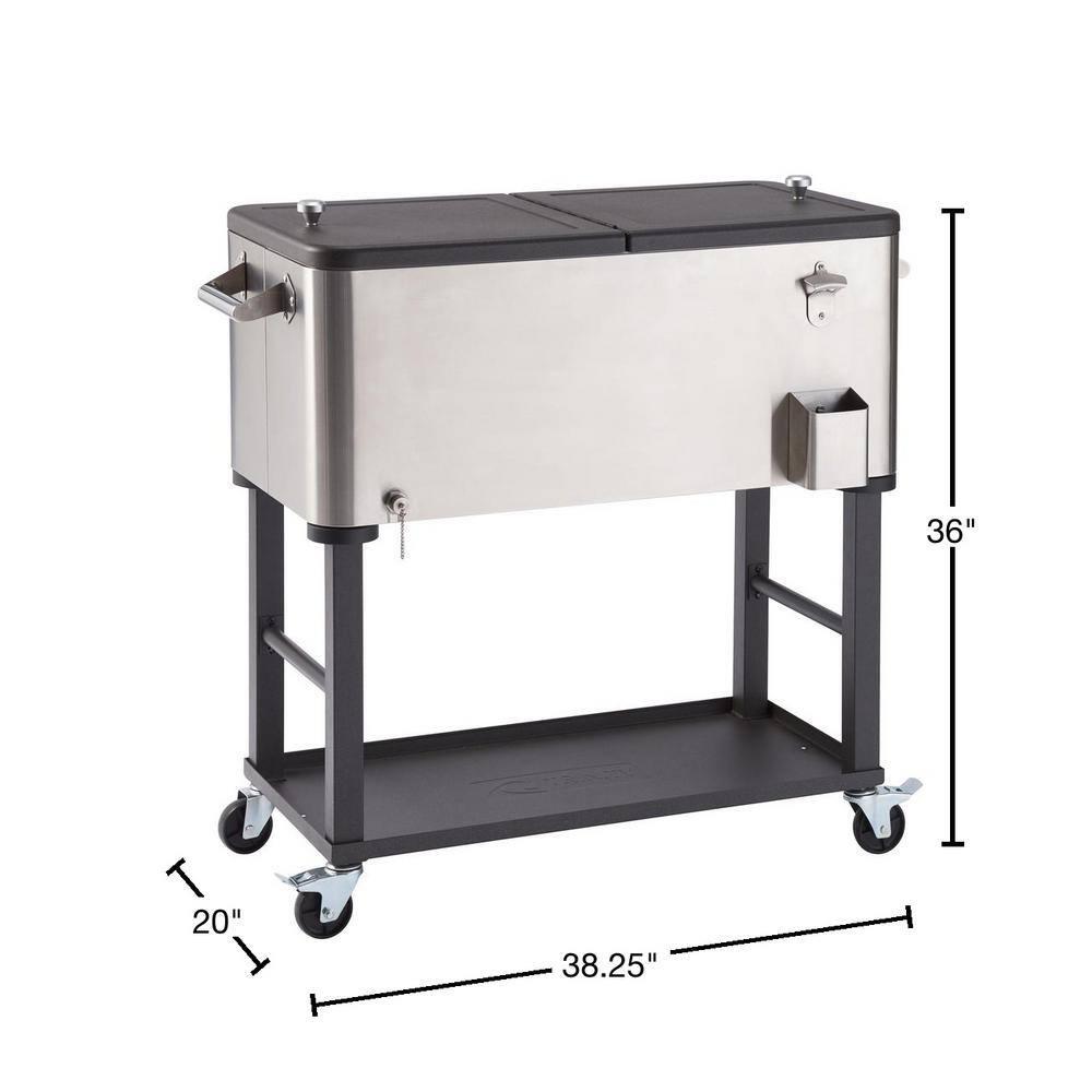 Trinity TRINITY 100 Qt./25 Gal. Stainless Steel Wheeled Cooler w/ Detachable Tub