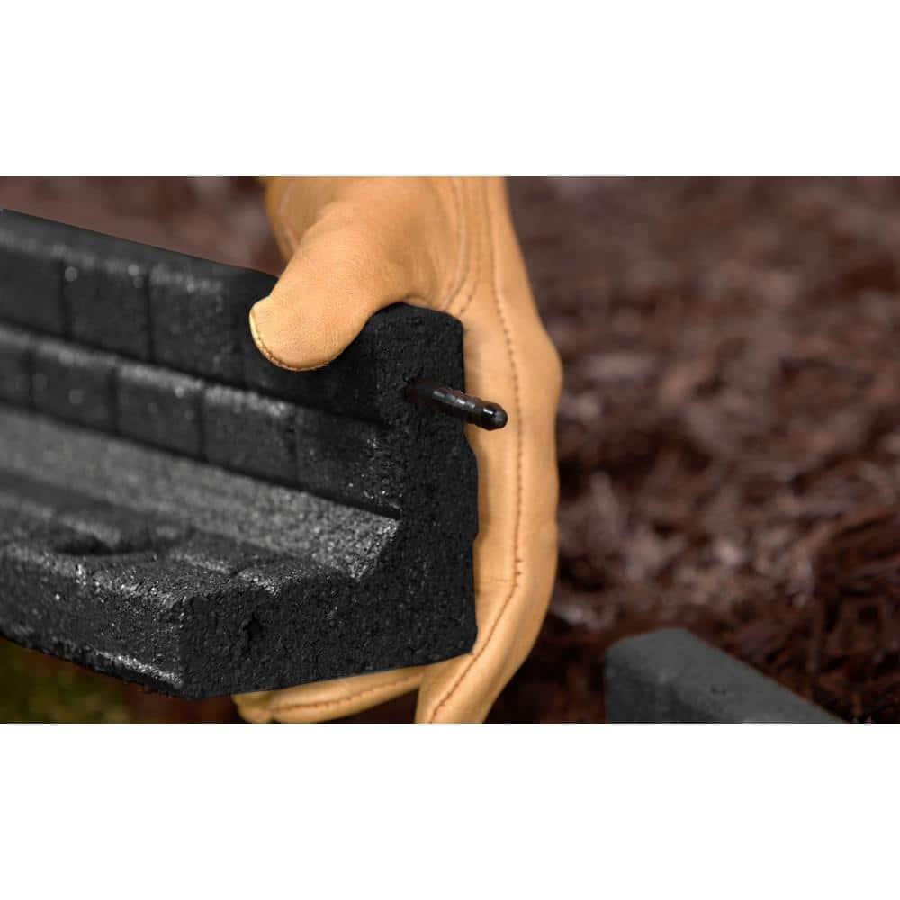Rubberific 4 ft. Brickface Rubber Landscape Lawn Edging (Set of 6)
