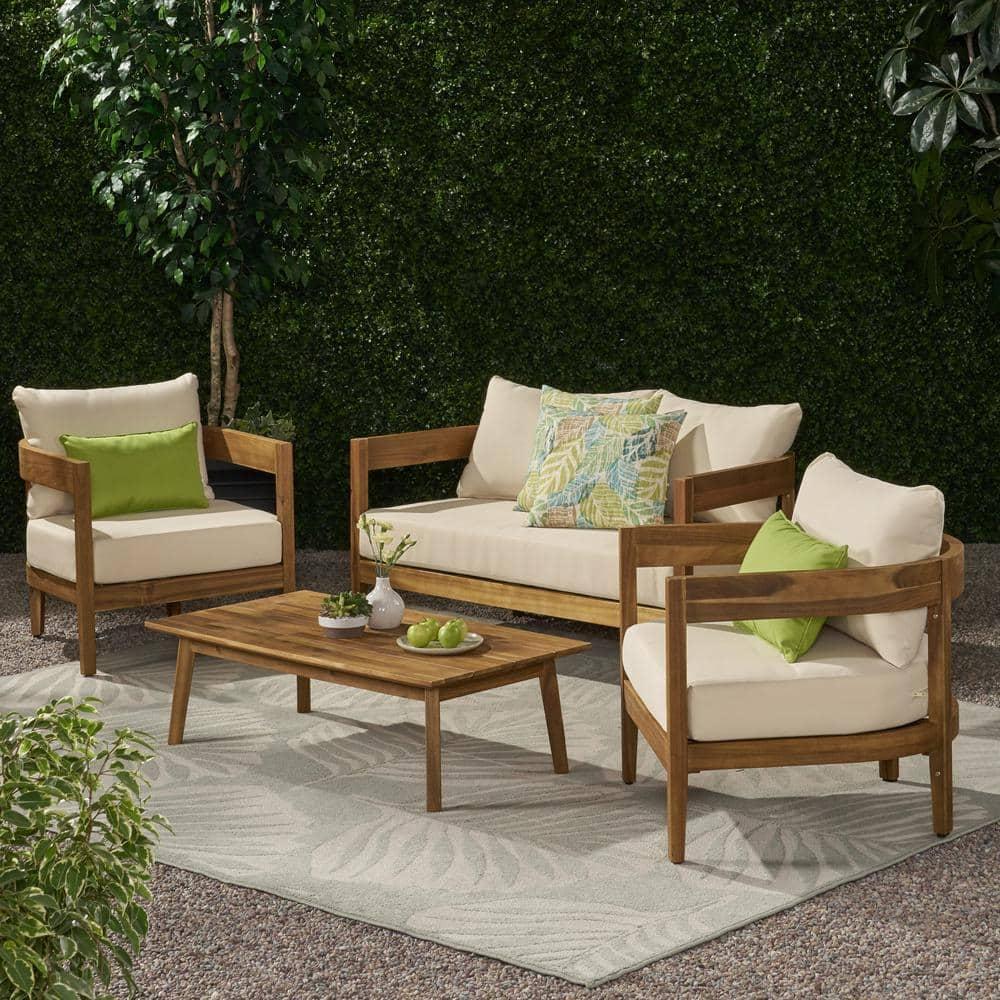 George Oliver Vita Outdoor 4 Piece Sofa Seating Group with Cushions
