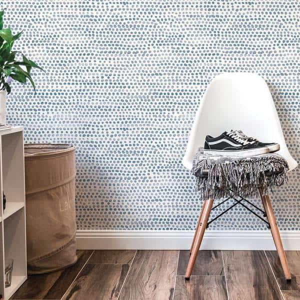 Tempaper Moire Dots Light Tan Peel and Stick Wallpaper, 20.5" x 16.5'