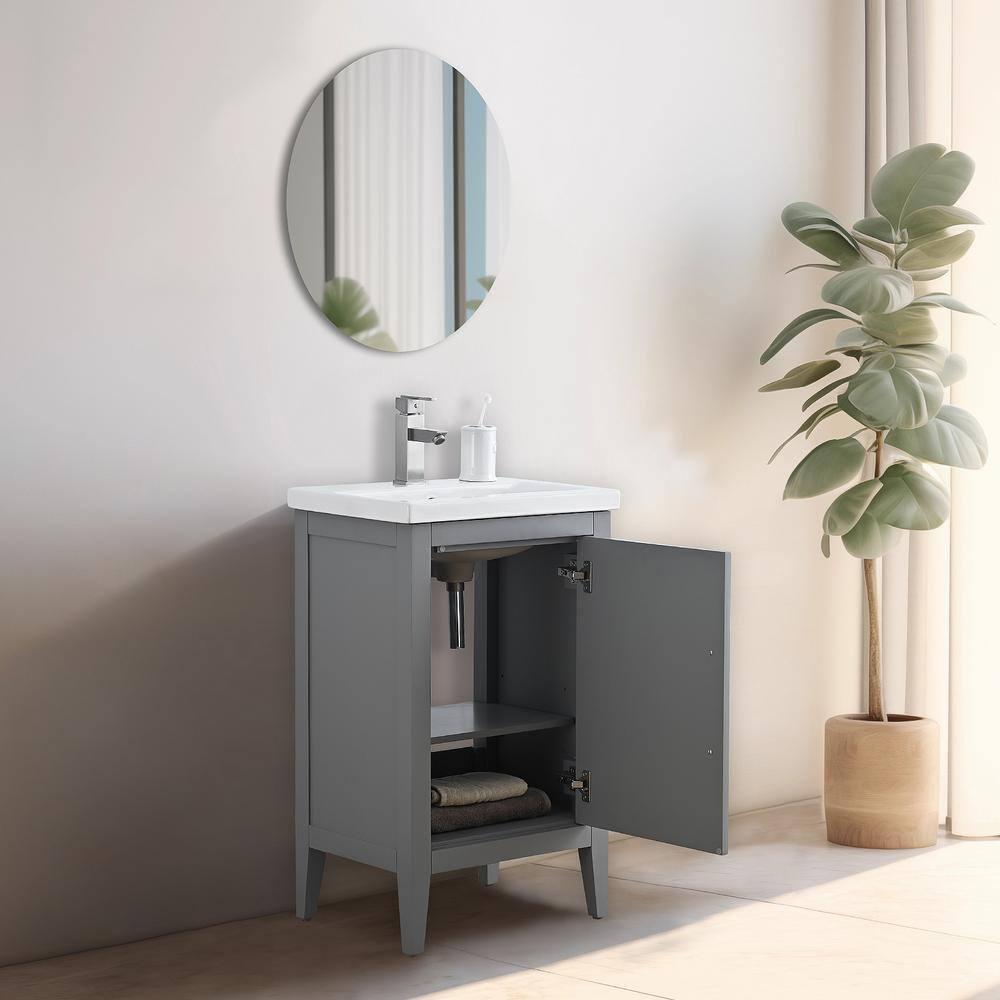 20'' Single Bathroom Vanity with Ceramic Top