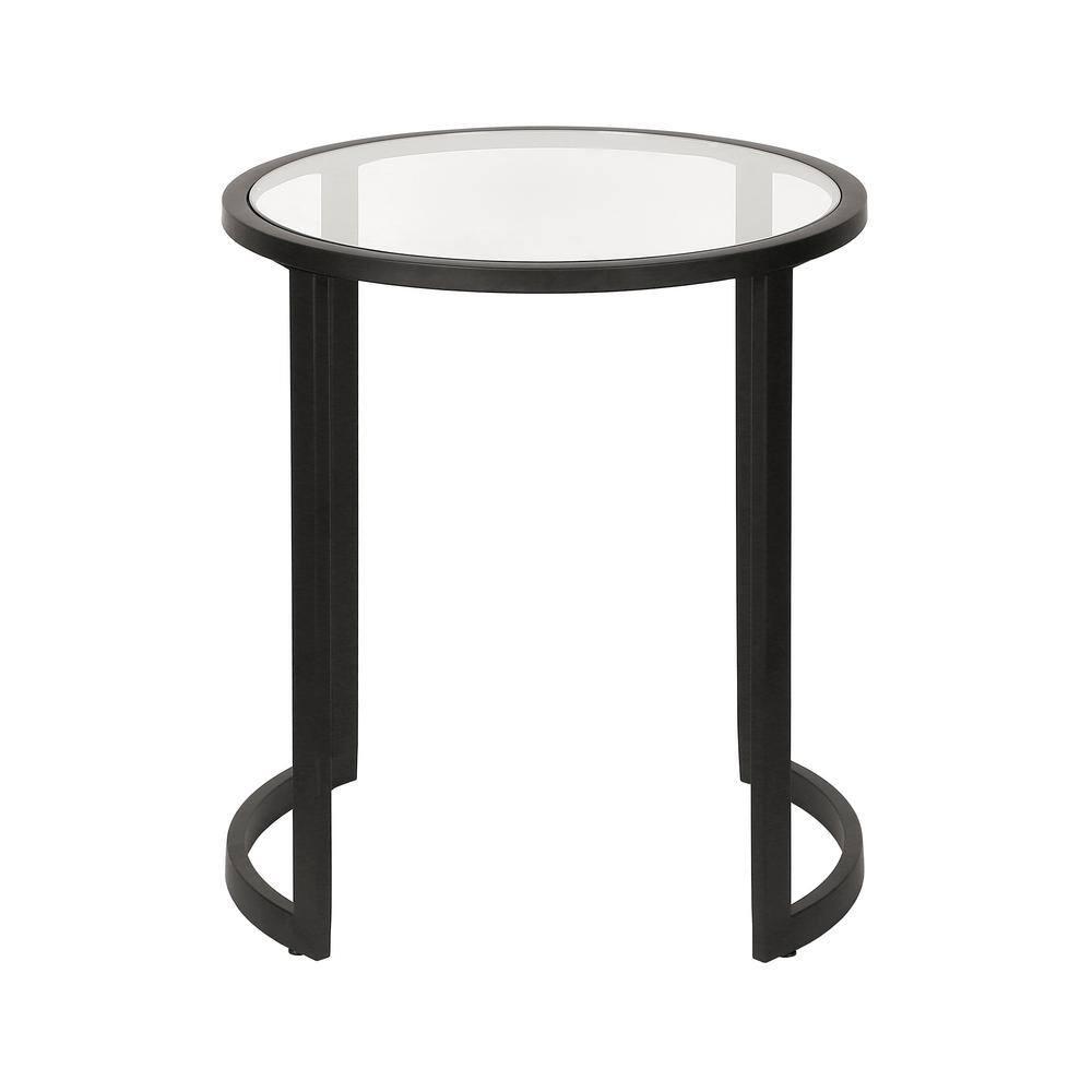 Evelyn&Zoe Mitera 20" Wide Round Side Table, Blackened Bronze