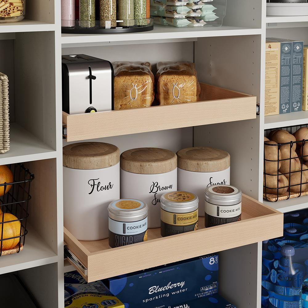 55 in. W White Wood Pantry Corner System