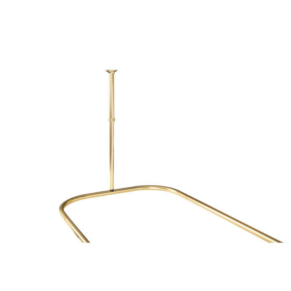 Utopia Alley 64'' D-Shaped Drill / Screw Shower Curtain Rod & Hook Set