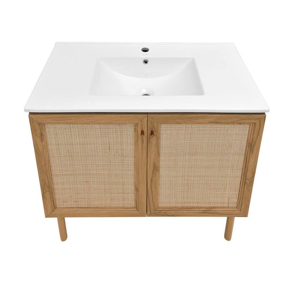 SM-BV663 Classe 36" Freestanding Bathroom Vanity in Golden Oak with Sink Top