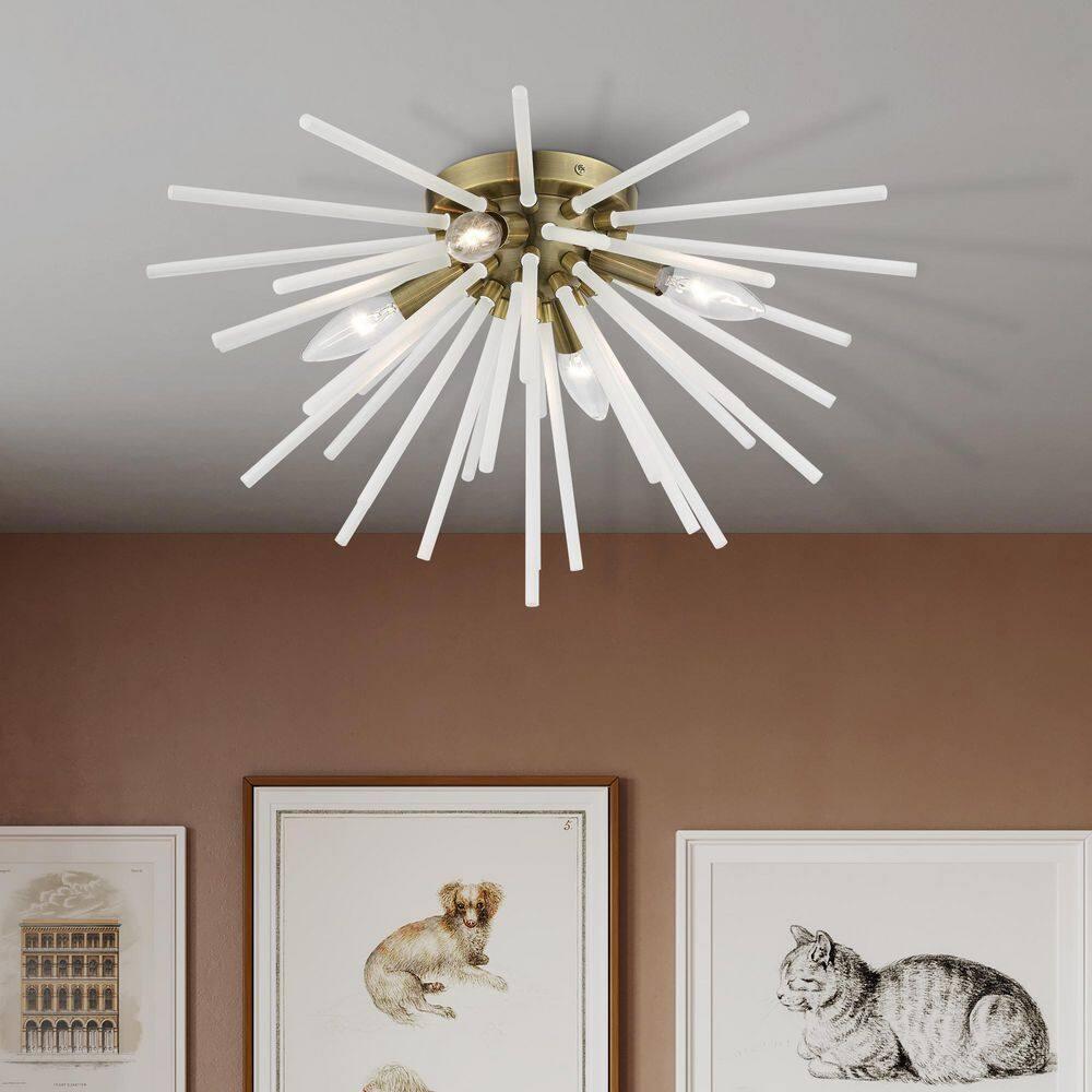 Livex Lighting Uptown 8 - Light Chandelier in  Antique Brass