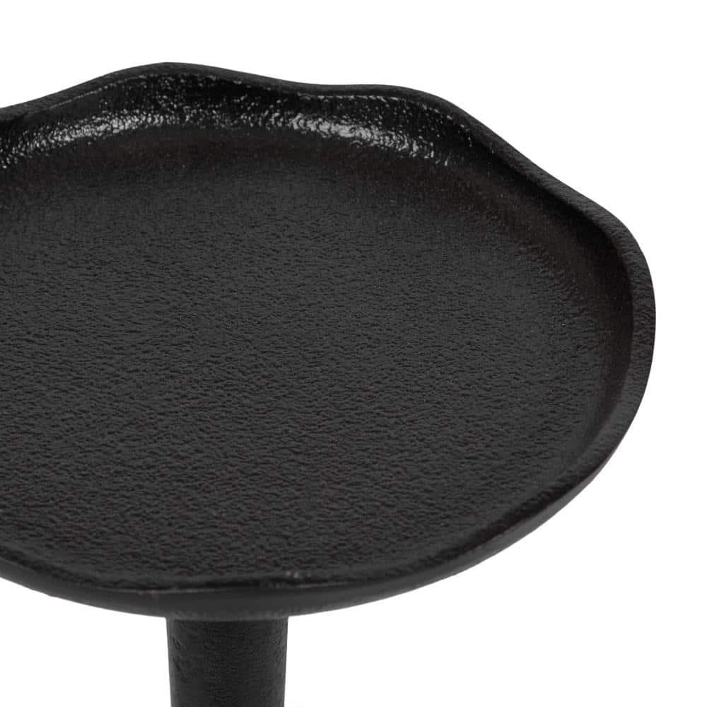 Kate and Laurel Alessia Round Metal Drink Table, 8x8x22, Black