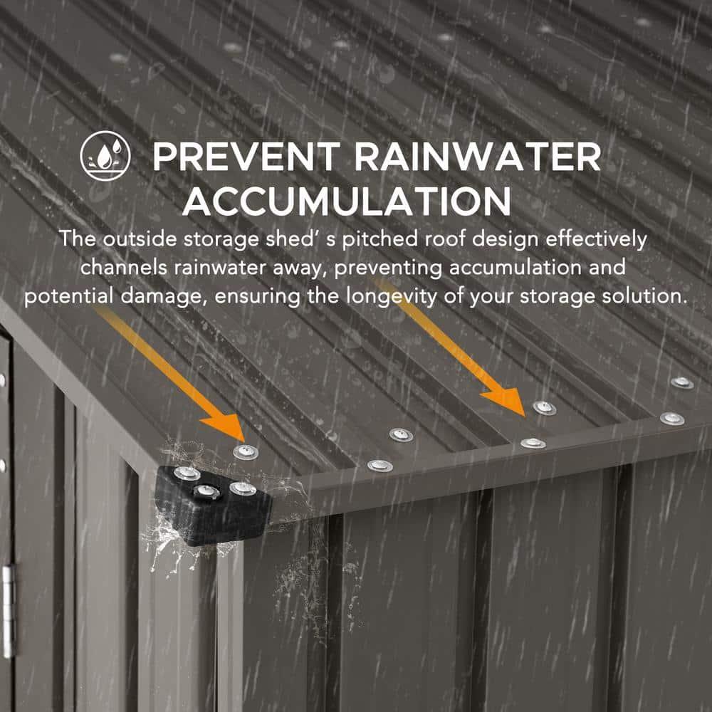 Sunjoy Outdoor Storage Shed 13 x 20 ft. Carport, Patio Metal Utility Large Storage Shed Garage with 2 Doors and 4 Vents, for Car, Truck, Bike, Garbage Can, Tool, Lawnmower