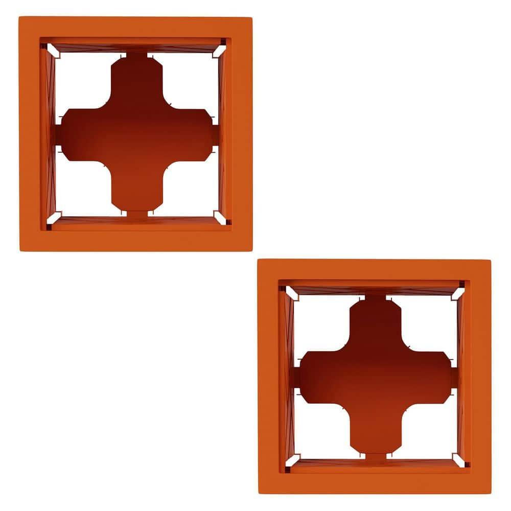 Terracotta Square Lattice Outdoor Planter Boxes Set of 2