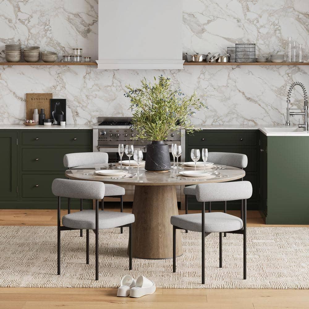 4-Piece Upholstered Metal Stool