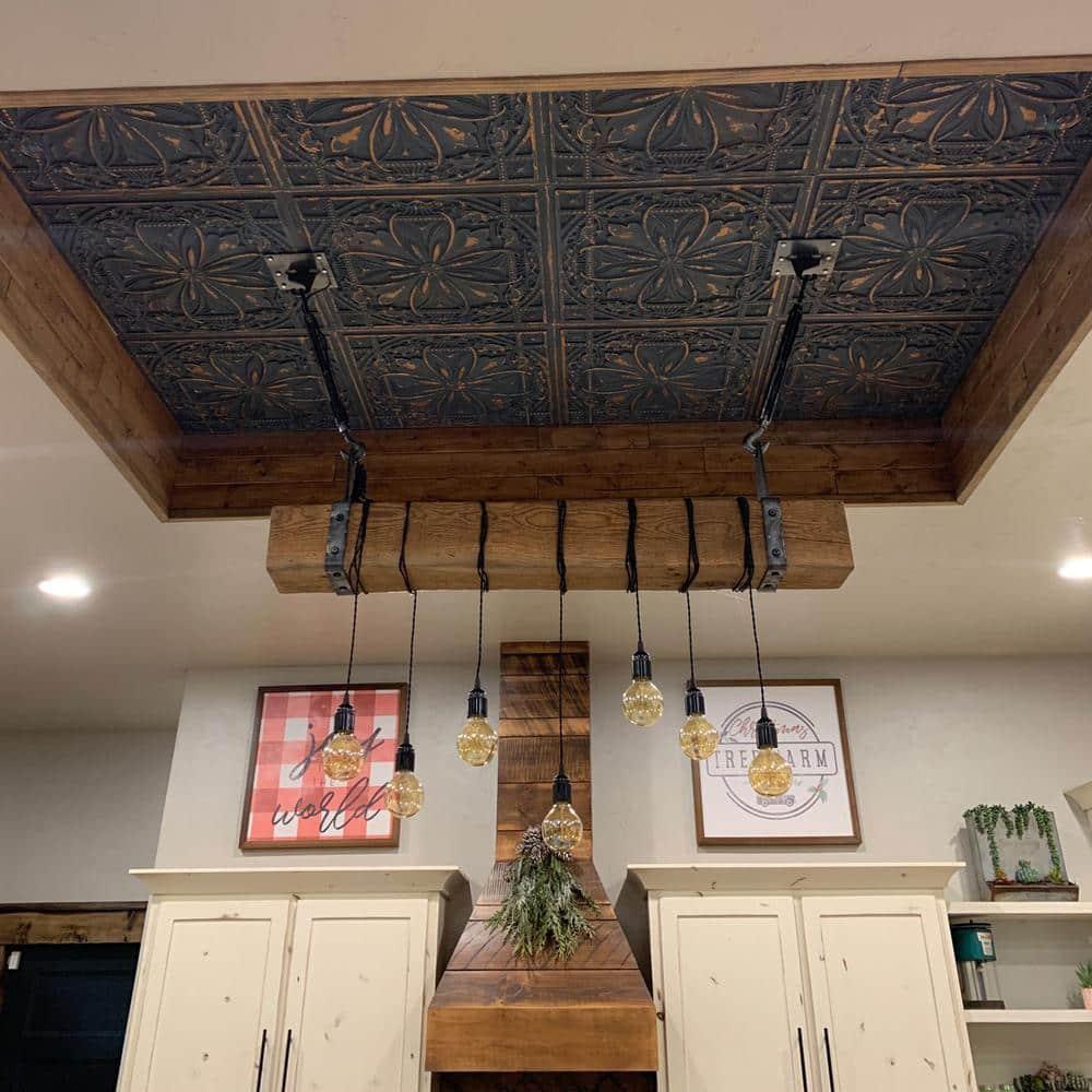 FromPlainToBeautifulInHours Milan 24'' L x 24'' W Textured PVC Drop-In & Glue Up Ceiling Tile Ceiling Tile (Set of 10)