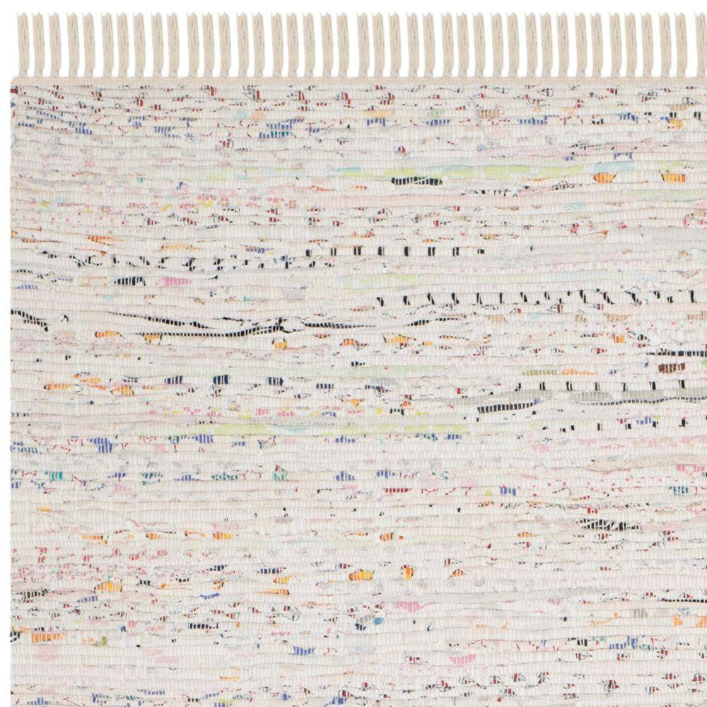 Rag Rug RAR121 Hand Woven Indoor Accent Rug - 4'x6' - Ivory/Multi - Safavieh